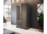 Armadio "Nelly"" Ad Ante Battenti Grafite Rovere Artisan Larghezza 105Cm"
