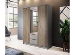 Armadio "Nelly"" Ad Ante Battenti Grigio Rovere Artisan Larghezza 155 Cm"