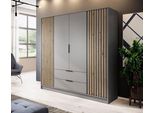 Armadio "Nelly"" Ad Ante Battenti Grigio Rovere Artisan Larghezza 206Cm"