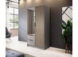 Armadio "Nelly"" Ad Ante Battenti Grigio Rovere Artisan Larghezza 105 Cm"