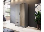 Armadio "Nelly"" Ad Ante Battenti Grigio Rovere Artisan Larghezza 105 Cm"