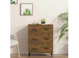 The Living Store Credenza Rovere Fumé 69,5X34X90 Cm Materiale In Legno