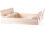 Sabbiera In Legno Con Copertura, Con 2 Panchine, Naturale