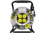 Avvolgicavo 20M Heavy Line 3X2,5Mm Nero Con Tamburo In Metallo 4X Prese 230V