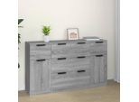 Maison Exclusive - Set Di Credenze 3 Pz Grigio Sonoma In Legno Multistrato
