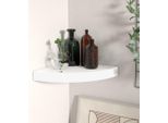 The Living Store Scaffale Scorrevole Ad Angolo Bianco 25X25X3,8 Cm Mdf