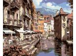 Zuty - Pittura Con Numeri - Citta' Su Un Fiume, 40X50 Cm, Senza Cornice E Senza Spegnimento Della Tela
