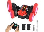 Auto Telecomandata Per Bambini, 2,4 Ghz Rc Stunt Car 4WD 360° Flip, Fuoristrada Rc Auto Giocattolo Incl. 2Pcs Batterie Ricaricabili Con Musica E Luce Led