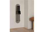 Blomus Set Caminetto 3 Pezzi A Parete Ashi, Set Caminetto, Acciaio Verniciato A Polvere, Fibre Di Cocco, Vetro Di Sicurezza, Nero, 66160