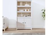 Maison Exclusive - Credenza Alta Bianca 80X35X154 Cm In Legno Massello Di Pino