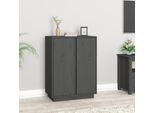 Maison Exclusive - Credenza Grigia 60X35X80 Cm In Legno Massello Di Pino