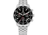Chronograph Tommy Hilfiger "TH85 Chronograph", Silber (Silberfarben, Schwarz), Armbanduhren, Herren, Chronograph, Quarzuhr, Armbanduhr, Herrenuhr, Edelstahlarmband, Analog, Tag
