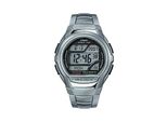 Funkchronograph Casio Funk, Silber (Silberfarben), Armbanduhren, Herren, Quarzuhr, Armbanduhr, Herrenuhr, Funkuhr, Digitaluhr, Resinarmband