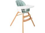 Hochstuhl CHIC4BABY, Baby, Gr. B/H/T: 71cm x 90cm x 72cm, Kunstleder, grün (mint, natur), Kunststoff, Stühle Hochstuhl