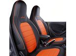 Prende 1 Set Coperta Auto Sat Smart 453 Fortwo 2015 2016 2017 2018 2019 Accessori Cuscino Anteriore In Pelle Traspirante 2015-2018 Nero + Arancione