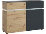 Cassettiera Luci 120X40X90Cm Colore Selezionabile A 2 Ante, Rovere Artisan / Grigio