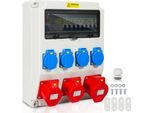 Quadro Di Distribuzione Elettrica Jiubiaz Quadro Di Distribuzione A Parete Con Interruttore Automatico E FI.5 Poli Quadro Di Distribuzione Elettrica Da Cantiere Con 4X Prese Schuko E Prese Cee 16/32A Per Uso Interno Ed Esterno