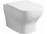 Vaso Wc Sospeso Senza Brida Ceramica Bianco Lucido Con Copriwc | Swing