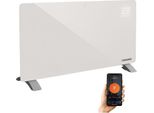 Kaminer Zelva Vetro Convettore Riscaldatore Elettrico 2500 W Con App Wifi E Telecomando Termostato 5-50 C, Timer E Programma Settimanale Bianco 26573