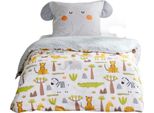Biancheria Da Letto Per Bambini 140X200 Cm Lazy Morning, Cotone, Federa Con Orecchie