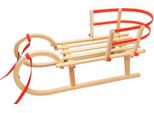 Industorm Slitta In Legno Con Schienale, Slitta In Legno Per Bambini E Adulti, Slitta Vintage Con Corna – Hubi Pattini Ovali, Non Pieghevoli
