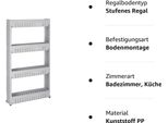 Springos Scaffale Mobile 4 Ripiani Scaffale Da Bagno Scaffale In Piedi Scaffale Per Lavatrice Bagno Bagno Wc Scaffale Multiuso (Grigio - 101,5 X 54 X 12,5 Cm)