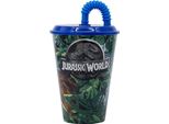 Tazza Riutilizzabile Per Bambini Jurassic World Con Coperchio E Cannuccia 430 Ml Senza Bpa