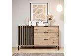 Kommode Credenza Tally 137X39,5X81Cm Artisan Eiche Anthrazit 1-TüRig