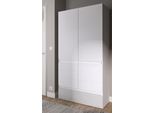Armadio Ad Ante Battenti Albi 84X59X193Cm Bianco Grigio Lucido