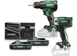 Hikoki Combo-Kit Trapano A Batteria + Avvitatore A Impulsi KC18DE-1 + 2X Batterie Ricaricabili BSL1840M