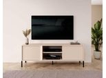 Mobile Tv Basso Dast 153X39,5X53Cm Beige A 2 Ante Con Illuminazione Led