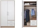 Armadio Armadio Ad Ante Battenti Smart 100X56X190Cm Rovere Sonoma Bianco 2 Ante