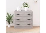 The Living Store Credenza Grigio Sonoma 70X35,5X67,5 Cm Materiale Legno