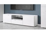 Base Tv Paris 160X40X43,7Cm Bianco Lucido 2 Ante Senza Maniglie
