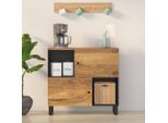 Vidaxl Credenza A 2 Ante 80X33X75 Cm In Legno Massiccio Di Mango