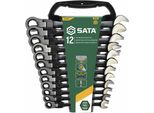 Set Di Chiavi Combinate A Cricchetto Articolato Sata, 12 Pezzi ST08033 Colore: Nero