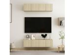 The Living Store Mobili Tv 4 Pezzi Rovere Sonoma 60X30X30 Cm Materiale In Legno