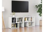 The Living Store Mobile Tv Bianco Lucido 104X30X52Cm Materiale Legno