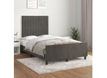 The Living Store Struttura Letto Con Testata Grigio Scuro 120X200 Cm In Velluto