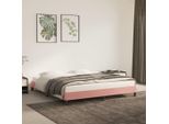 The Living Store Rete Da Letto Rosa 180X200 Cm In Velluto