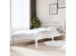 The Living Store Letto In Legno Massiccio Di Pino Bianco 90X200 Cm