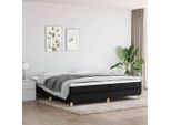 The Living Store Letto Boxspring Nero 200X200 Cm In Tessuto