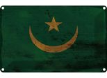 Vianmo Insegna Di Latta 20X30 Cm Bandiera Mauretanien Flag Mauritania Rost