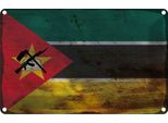 Vianmo Insegna Di Latta 20X30 Cm Bandiera Mosambik Flag Mozambique Rost
