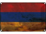 Vianmo Insegna Di Latta 20X30 Cm Bandiera Armenien Flag Of Armenia Rost