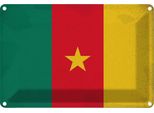 Vianmo Insegna Di Latta 20X30 Cm Bandiera Kamerun Flag Of Cameroon Vintage