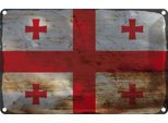 Vianmo Insegna Di Latta 20X30 Cm Bandiera Georgien Flag Of Georgia Rost