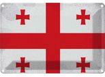 Vianmo Insegna Di Latta 12X18 Cm Bandiera Georgien Flag Of Georgia Vintage