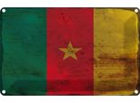 Vianmo Insegna Di Latta 20X30 Cm Bandiera Kamerun Flag Of Cameroon Rost