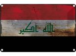 Vianmo Insegna Di Latta 12X18 Cm Bandiera Irak Flag Of Iraq Rost